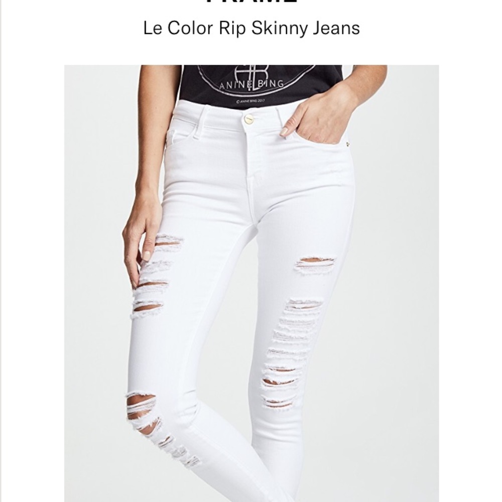 FRAME DENIM White Le Color skinny worn once